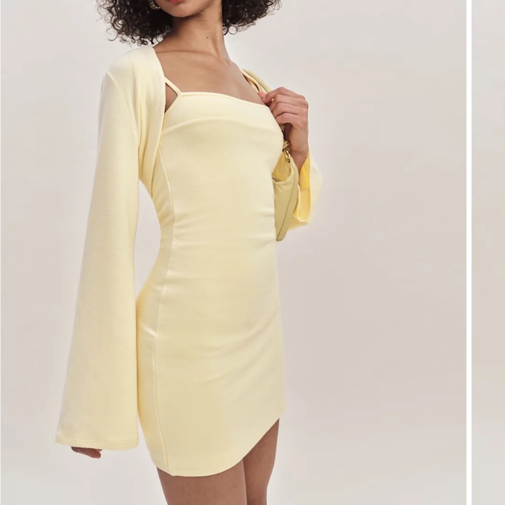 Reformation Light Yellow Mini Dress